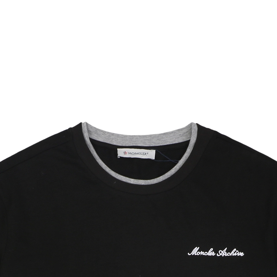 Moncler Archive Double-Layer Collar T-Shirt Black