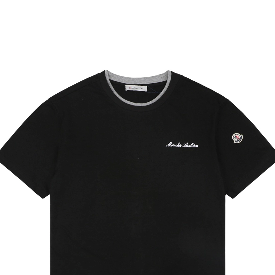 Moncler Archive Double-Layer Collar T-Shirt Black