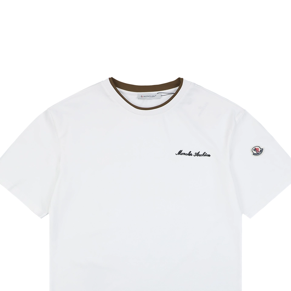 Moncler Archive Double-Layer Collar T-Shirt White