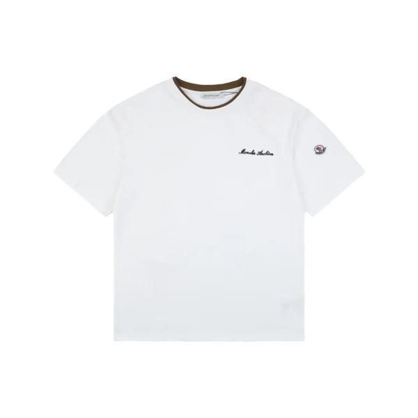 Moncler Archive Double-Layer Collar T-Shirt White Front view