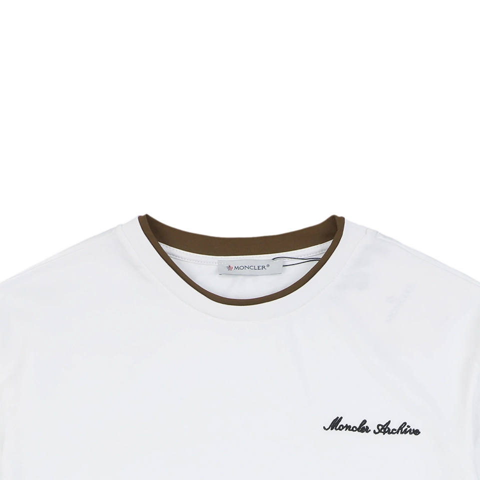 Moncler Archive Double-Layer Collar T-Shirt White