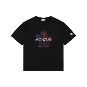 Moncler Gradient Logo Graphic T-Shirt Black Front view