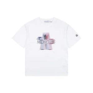 Moncler Gradient Logo Graphic T-Shirt White Front view