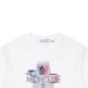 Moncler Gradient Logo Graphic T-Shirt White