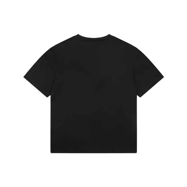Moncler Logo Patch Cotton T-Shirt Black Back view