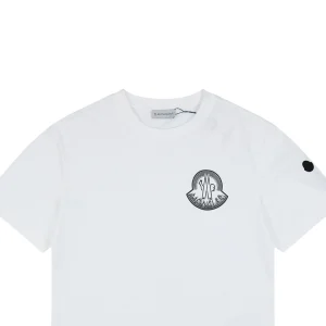 Moncler Outline Logo Cotton T-Shirt White