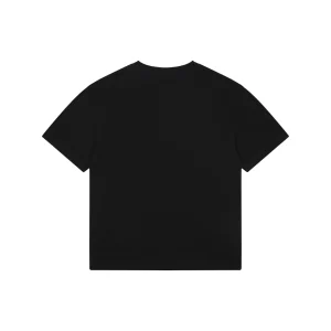 Moncler Outline Logo Cotton T-Shirt Black Back view