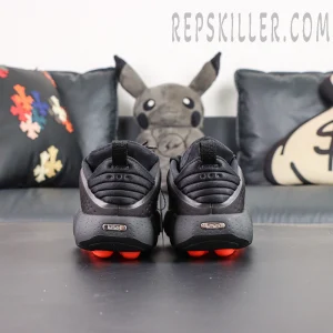 Nike Mind 002 Black Hyper Crimson rear view with pod-based outsole