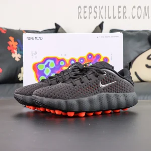 Nike Mind 002 front view with concept graphic background