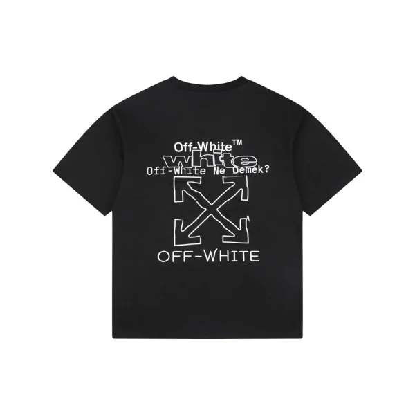 Off-White Scribble Arrow Embroidered T-Shirt Black Back view