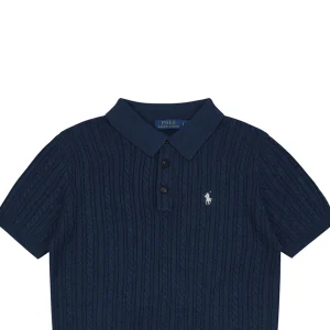 Ralph Lauren Cable Knit Polo T-Shirt Navy