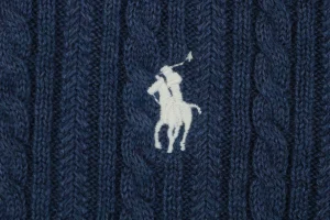 Ralph Lauren Cable Knit Polo T-Shirt Navy Brand