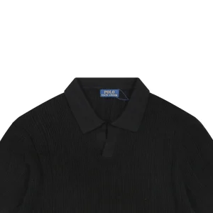 Ralph Lauren Linen Cotton Knit Polo T-Shirt Black