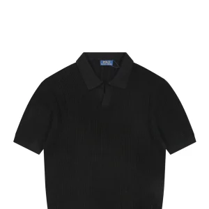Ralph Lauren Linen Cotton Knit Polo T-Shirt Black