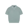 Ralph Lauren Linen Cotton Knit Polo T-Shirt (Green/Black)