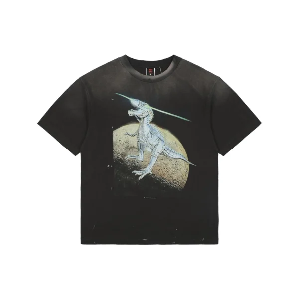 Saint Michael Mechanical Dinosaur Graphic T-Shirt Front view