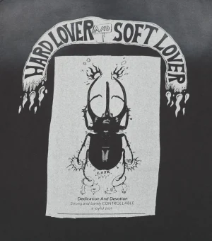 Saint Michael Skull Beetle Vintage Washed Distressed Print T-Shirt Back Print