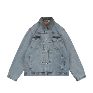 Stussy × Levi’s 150th Anniversary Embossed Denim Jacket Front view
