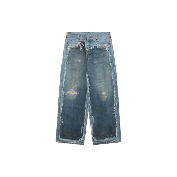 Acne Studios 1981M Trompe-l’œil Distressed Wide-Leg Jeans Front view