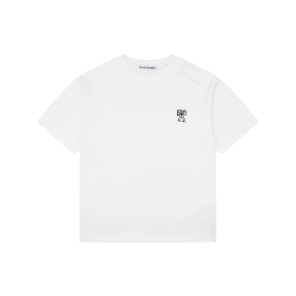 Acne Studios Ribbon Logo Oversized T-Shirt White Front view
