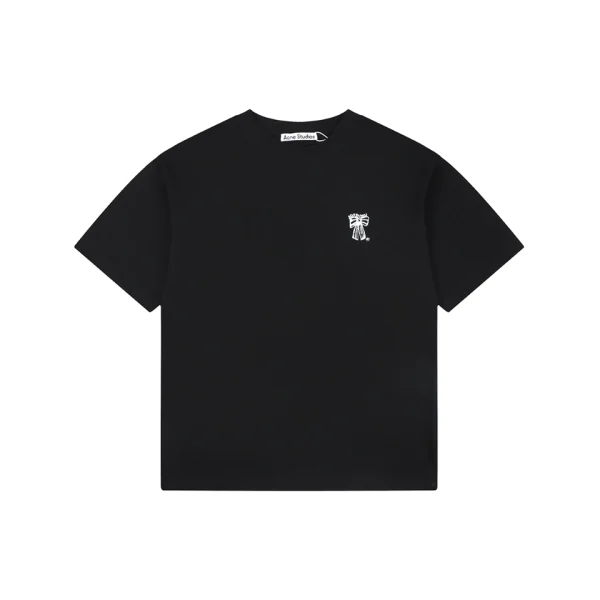Acne Studios Ribbon Logo Oversized T-Shirt Black Front view
