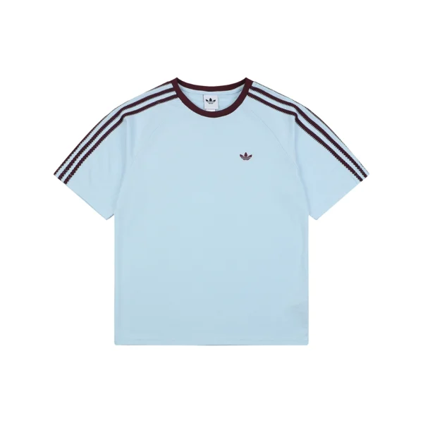 Adidas Originals Trefoil 3-Stripe Raglan T-Shirt Blue Front view