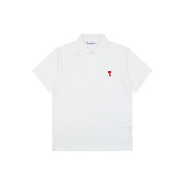 Ami de Coeur Heart Logo Polo T-Shirt White Front view