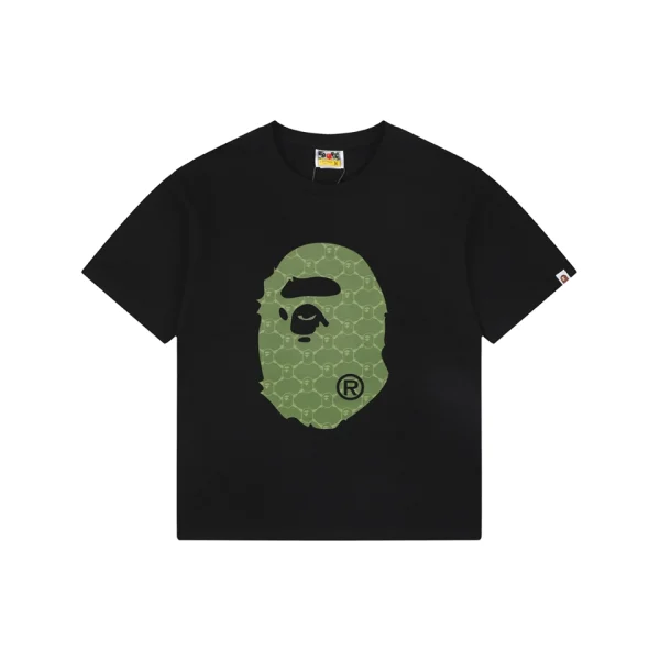 BAPE Diamond Grid Ape Head Graphic T-Shirt Black Front view