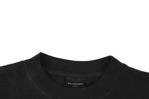 Balenciaga 3B Back Logo Embroidered Oversized T-Shirt Black Collar