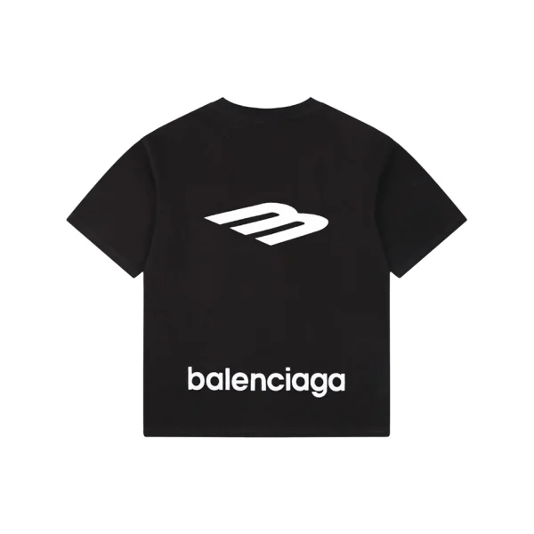 Balenciaga 3B Back Logo Embroidered Oversized T-Shirt Black Back view