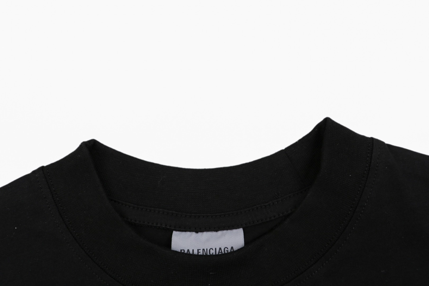 Balenciaga 520 Label Patchwork T-Shirt Collar