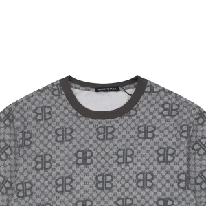 Balenciaga All-Over BB Monogram Jacquard T-Shirt Grey