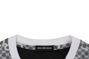 Balenciaga All-Over BB Monogram Jacquard T-Shirt White Collar