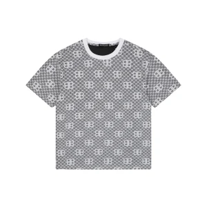 Balenciaga All-Over BB Monogram Jacquard T-Shirt White Front view