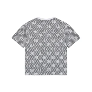 Balenciaga All-Over BB Monogram Jacquard T-Shirt White Back view