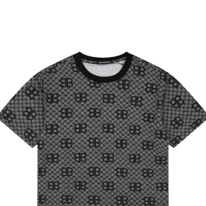 Balenciaga All-Over BB Monogram Jacquard T-Shirt Black