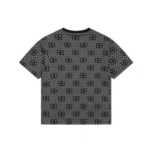 Balenciaga All-Over BB Monogram Jacquard T-Shirt Black Back view
