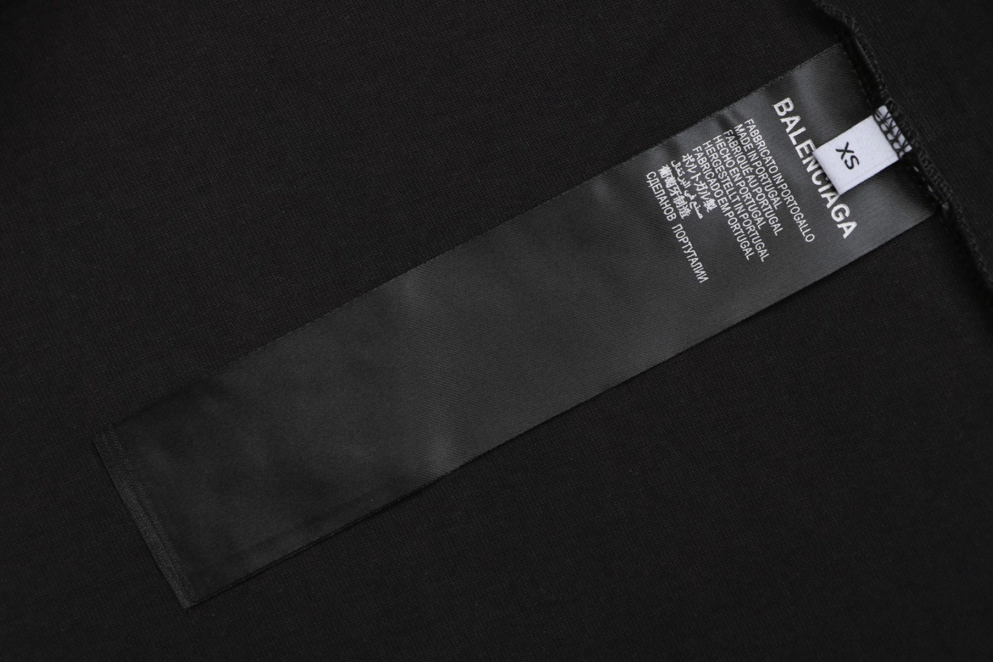Balenciaga Blue Ring Logo Graphic T-Shirt Black Wash label