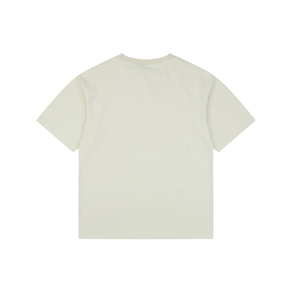 Balenciaga Blue Ring Logo Graphic T-Shirt Beige Back view
