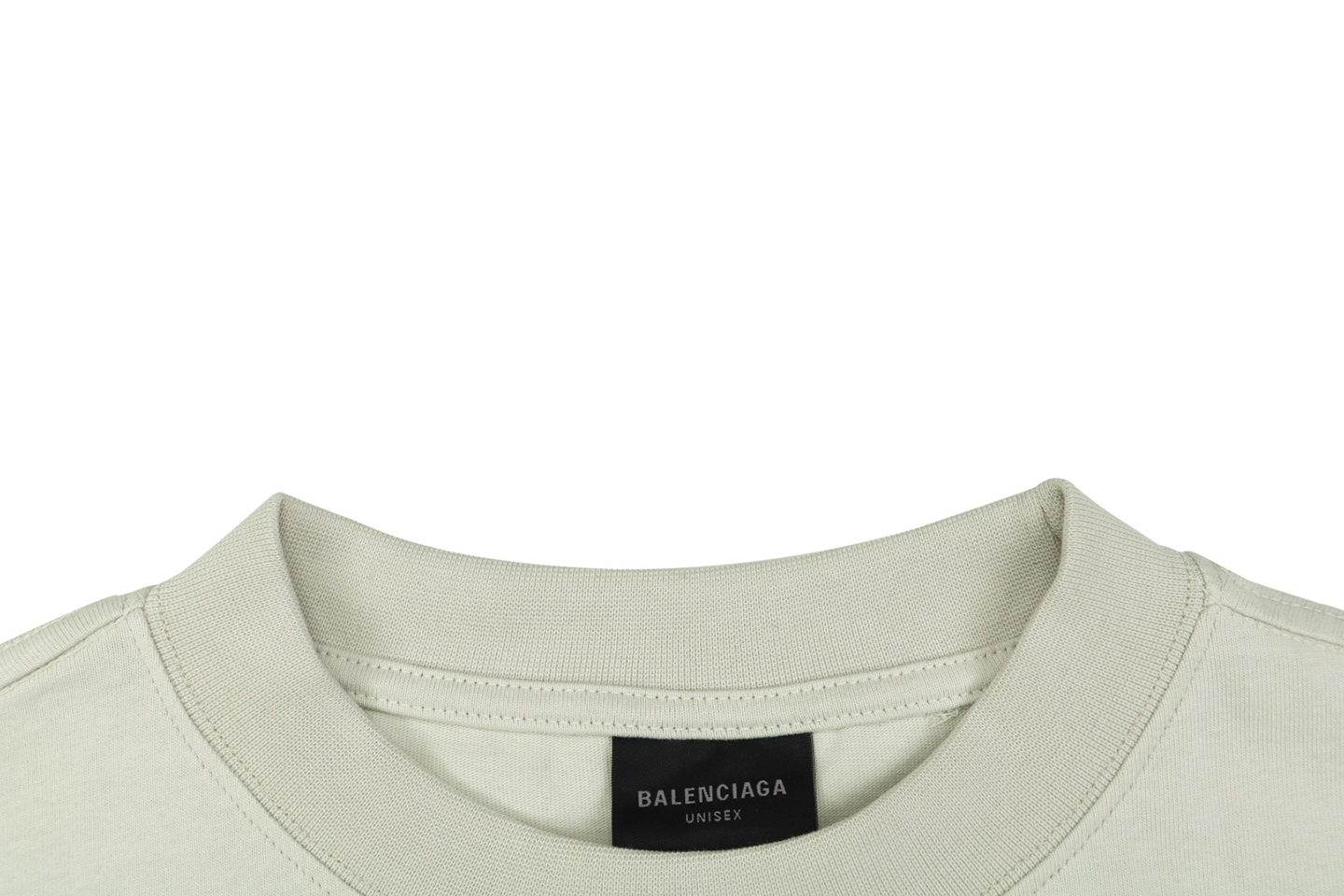Balenciaga Blue Ring Logo Graphic T-Shirt Beige Collar