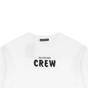 Balenciaga CREW Logo Oversized T-Shirt White