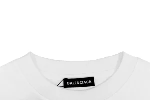 Balenciaga CREW Logo Oversized T-Shirt White Collar