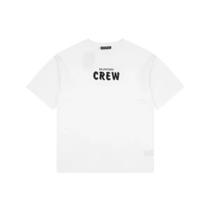 Balenciaga CREW Logo Oversized T-Shirt White Front view