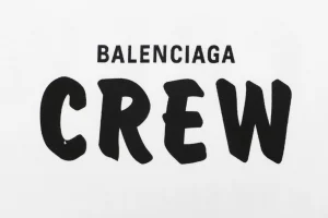 Balenciaga CREW Logo Oversized T-Shirt White Front Print