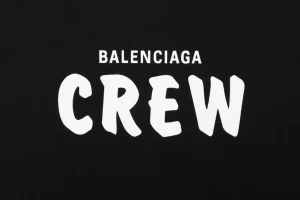 Balenciaga CREW Logo Oversized T-Shirt Front Print