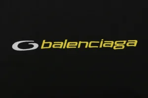 Balenciaga Circle Logo Embroidered Oversized T-Shirt Black Brand Print