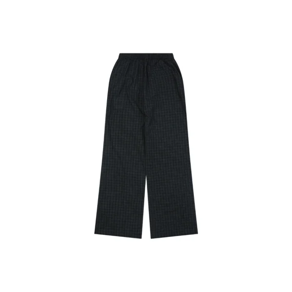 Balenciaga Circular Fine Plaid Wide-Leg Trousers Front view