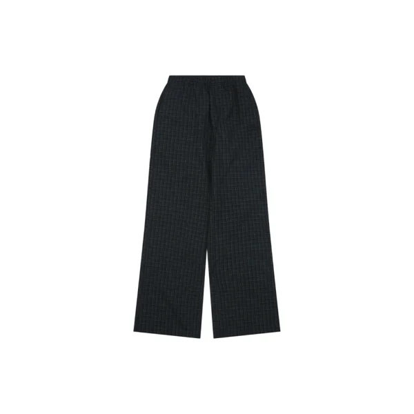 Balenciaga Circular Fine Plaid Wide-Leg Trousers Back view