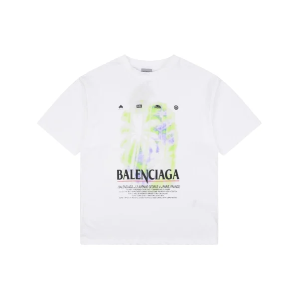 Balenciaga Coconut Tree Graphic Washed T-Shirt Front view