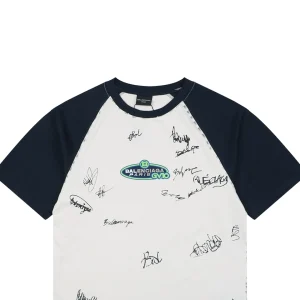 Balenciaga Contrast Raglan Signature T-Shirt White